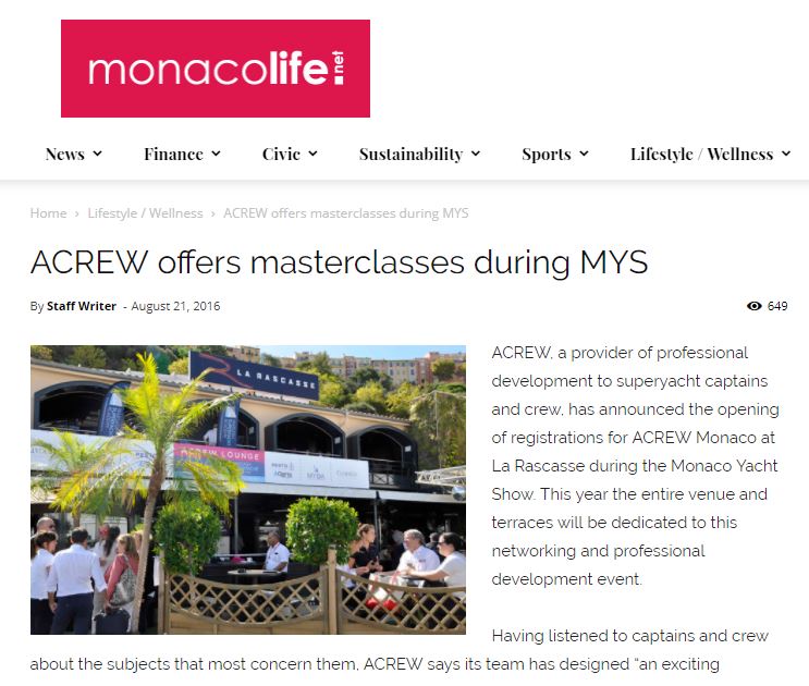 ACREW offers masterclasses during MYS