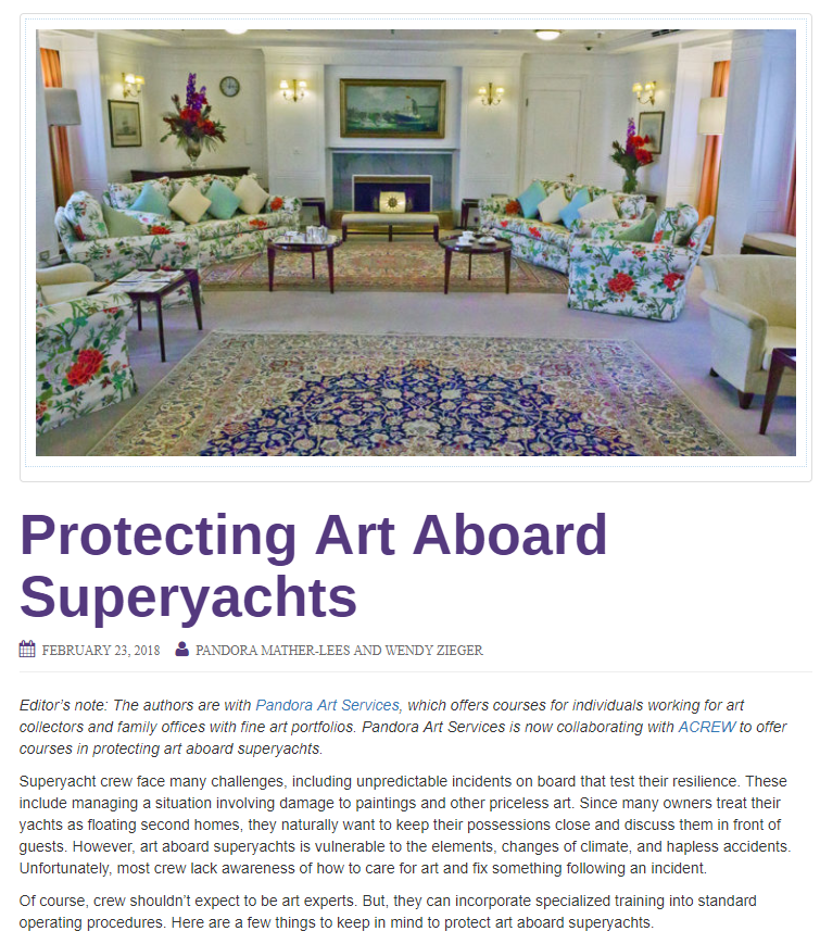 Protecting Art Aboard Superyachts