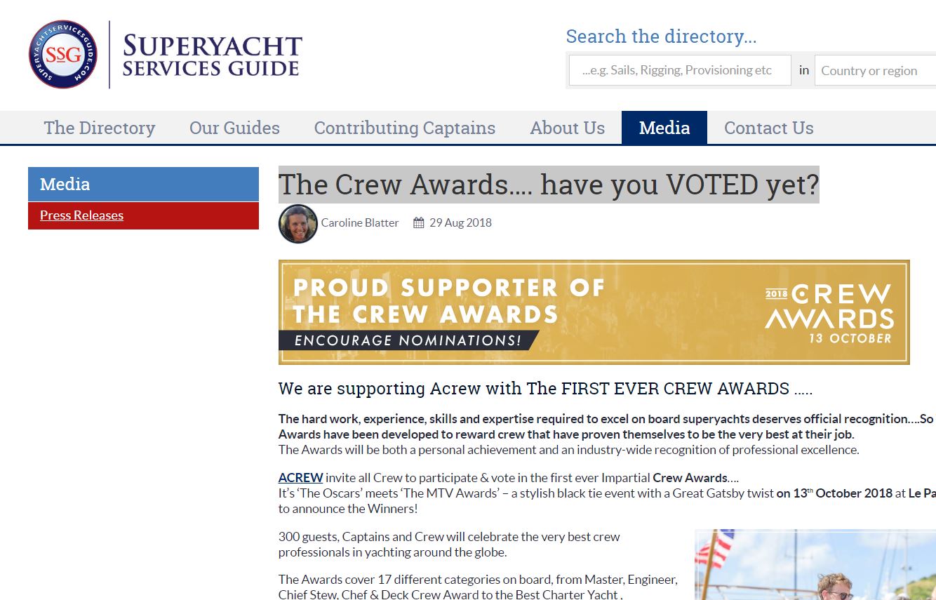 The Crew Awards…. have you VOTED yet?